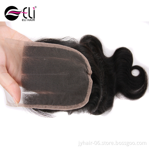 Free Parting 3 Way Part Top Silk Base Wet And Wavy Mink Brazilian Lace Front Human Hair Closure With Baby Hair